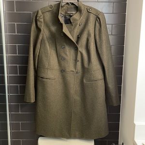 Military style olive green Banana Republic coat